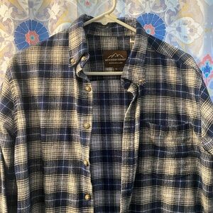 Mountain Ridge Blue & White Plaid Button-Down Shirt